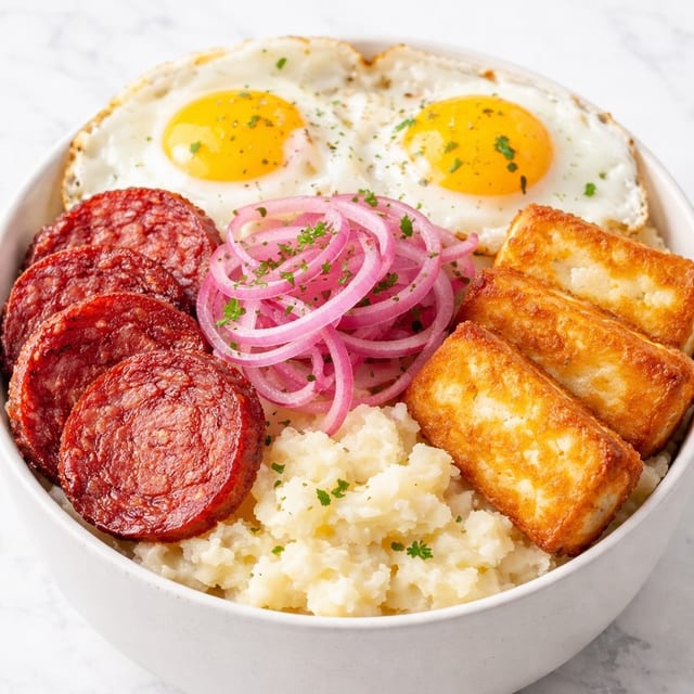 Mashed Potato Con Tres Golpes.